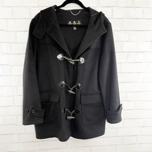 Barbour Black Wool & Cashmere Blend Patricia Short Hooded Jacket